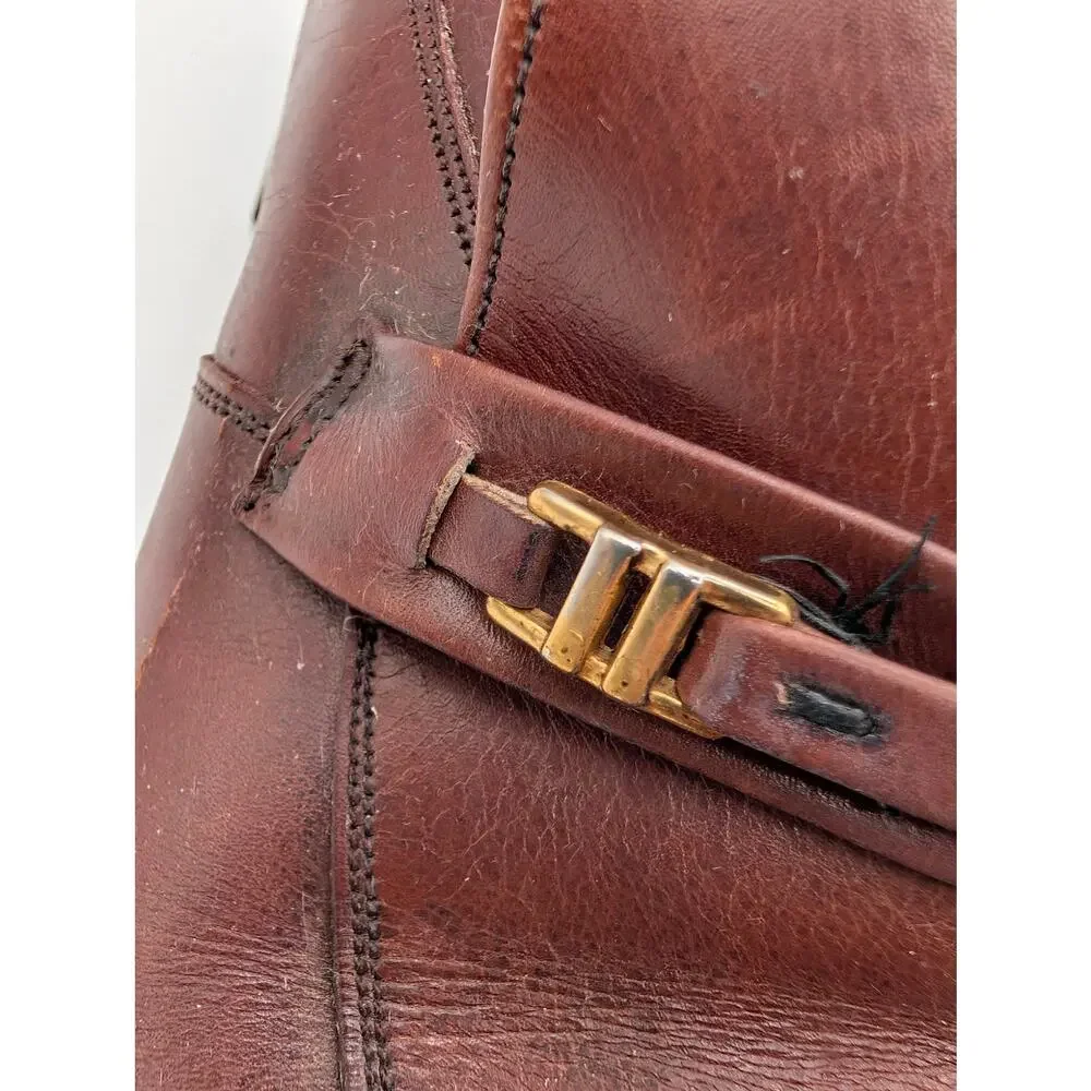 Whitehall Vintage Leather Buckle Loafers Brown US 11.5 B UK 10.5 C Narrow